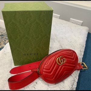 Gucci GG Marmont Red Belt Bag